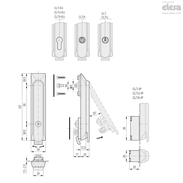 Latches For Cabinets, CLT.160-EU